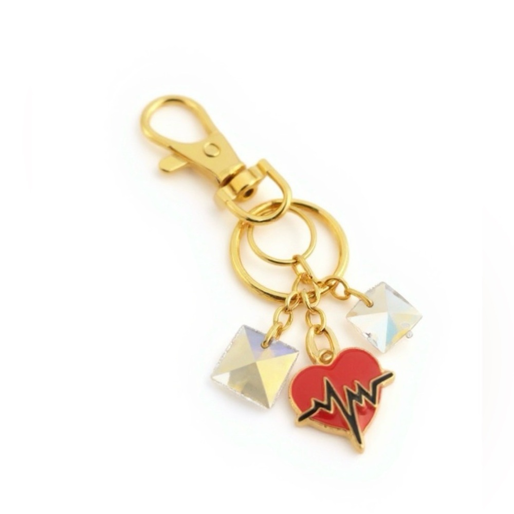 Gold Heartbeat Keychain/Bag Charm 🩺♥️✨